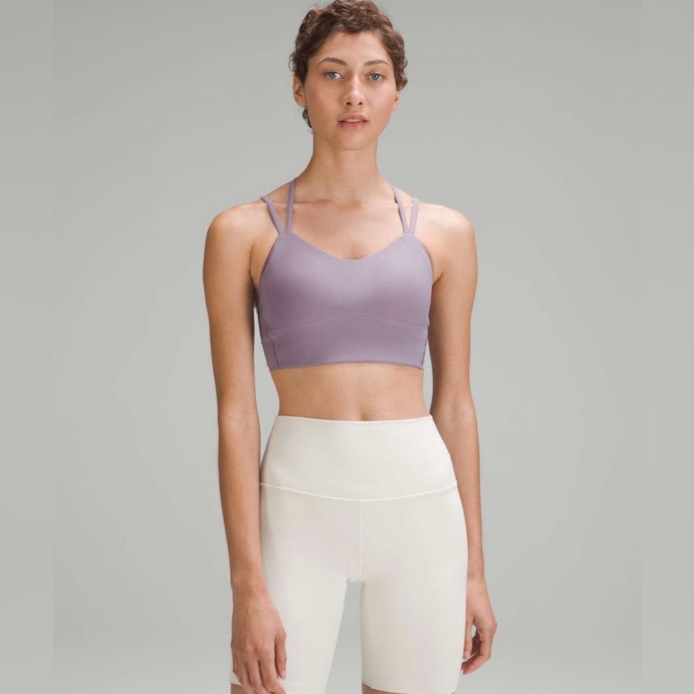 Lululemon Like A Cloud Ribbed Longline Bra- Purple Ash